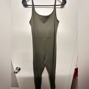 wild fable Olive Green Ribbed Spaghetti-Strap Jumpsuit